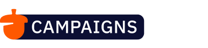 a logo for Nutshell Campaigns with a Nutshell icon on it